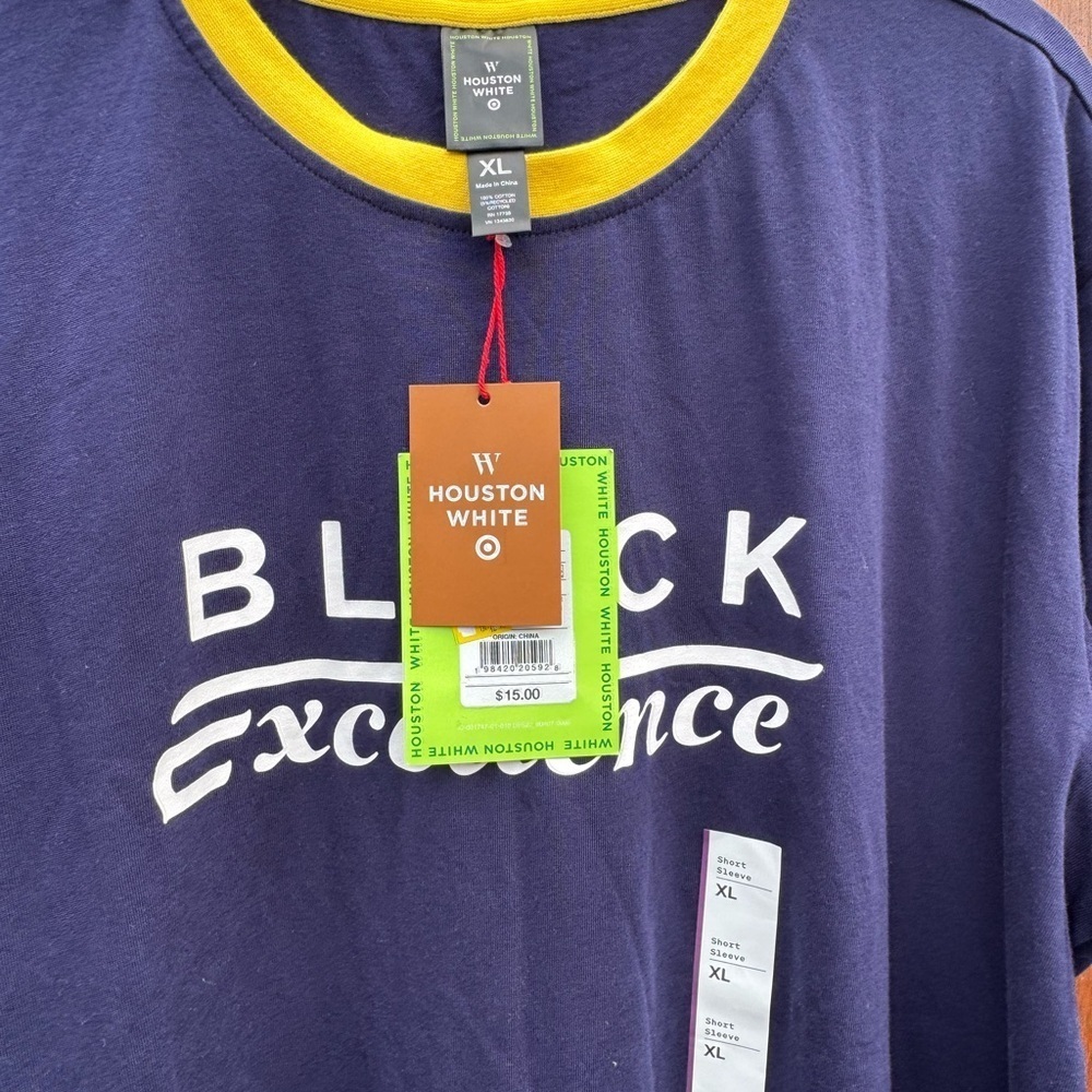 Houston White Black Excellence Navy T-Shirt Size XL NWT - Picture 5 of 6